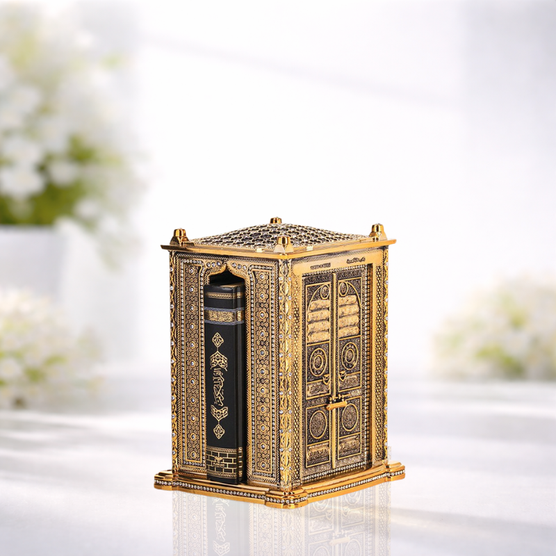 Gold Quran Case with 3 Holy Doors